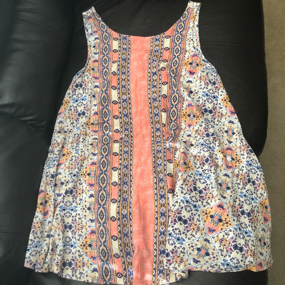 Coral Print Swing Dress